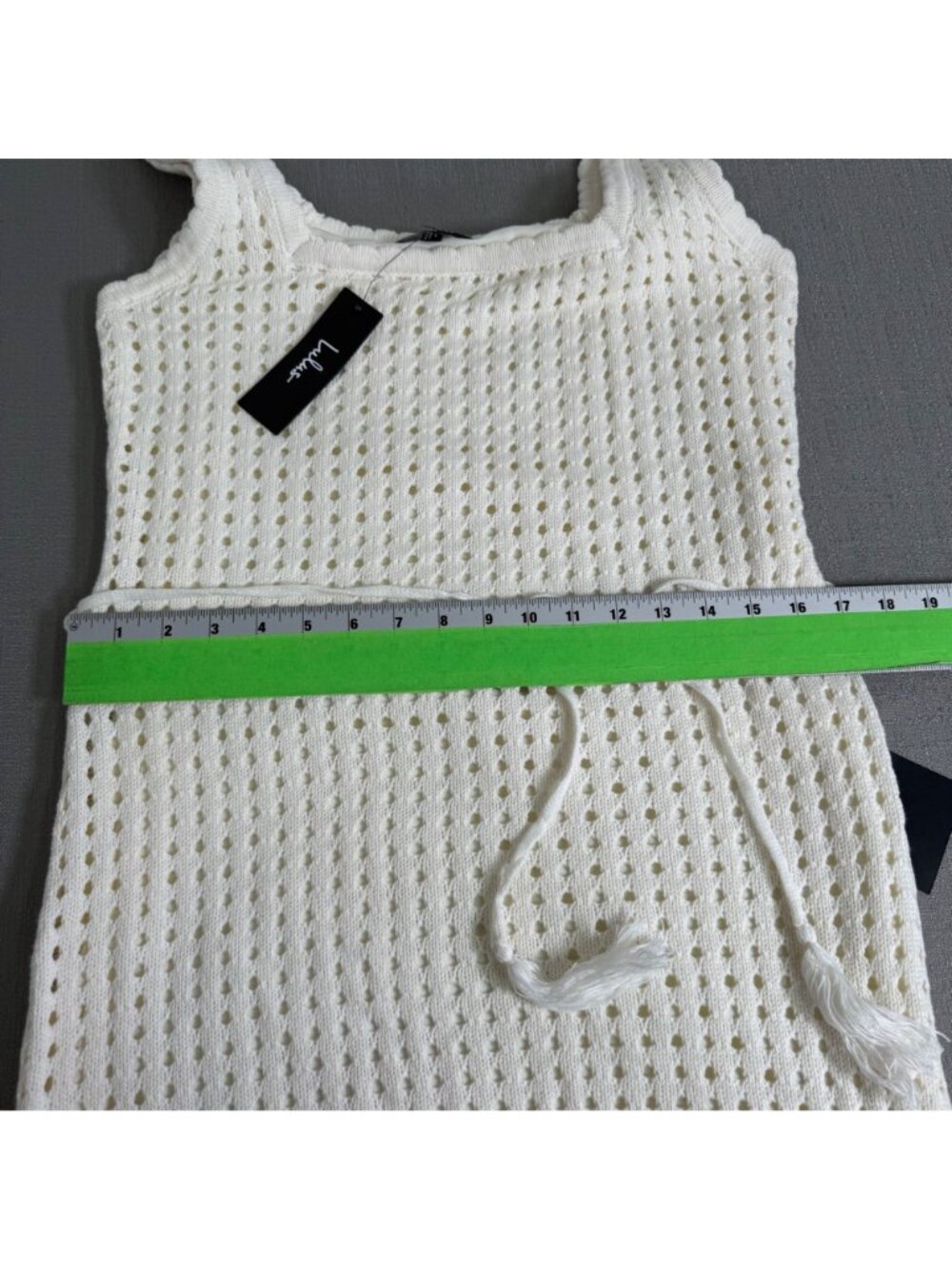 NWT Lulus Sunshine Babe Ivory Knit Crochet Midi Sweater Dress Retro Chic Large - Picture 9 of 16
